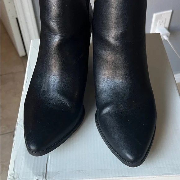 Sun + Stone Black and Tan Ankle Booties - Picture 5 of 8